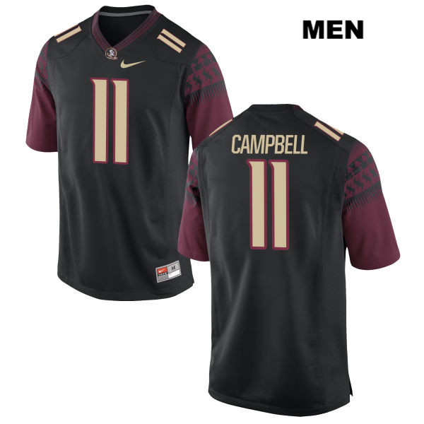 Men's NCAA Nike Florida State Seminoles #11 George Campbell College Black Stitched Authentic Football Jersey TPA2869UH